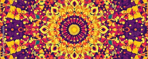 Abstract Colorful Mandala with Intricate Patterns
