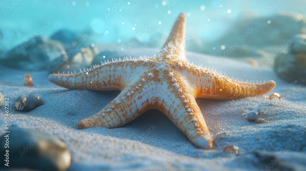 Starfish on Sandy Seabed Starfish on Sandy Seabed