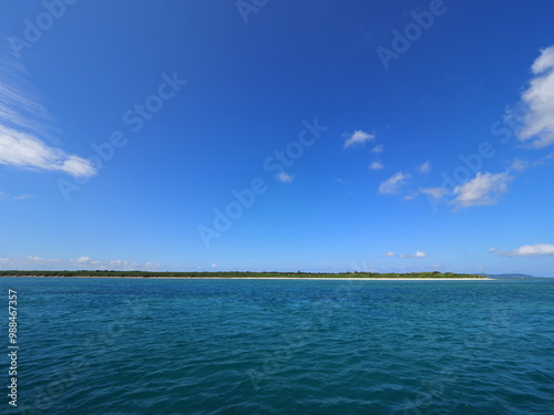 blue sky and transparent sea in okinawa.