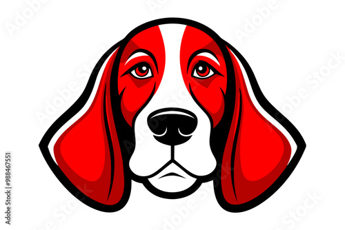 Basset Hound head mascot design vector photo