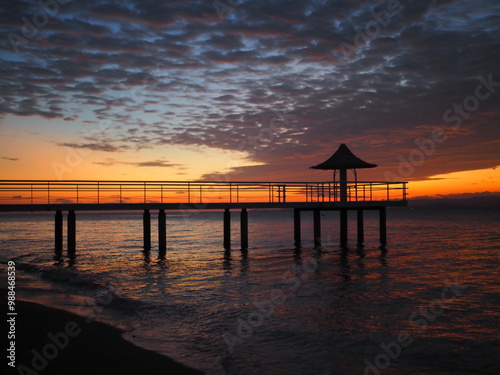 beautiful sunset on the pier