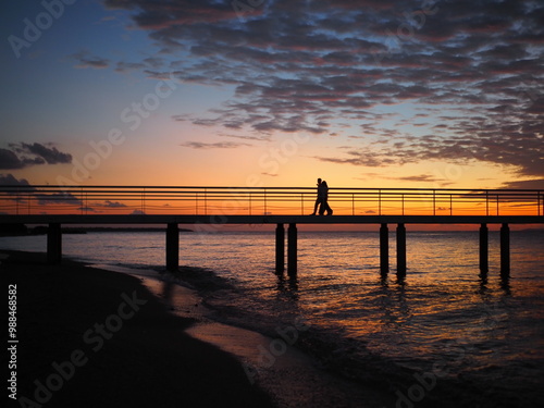 beautiful sunset on the pier