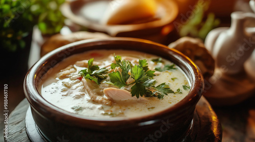 Ciorba Radauteana  Romanian traditional chicken photo