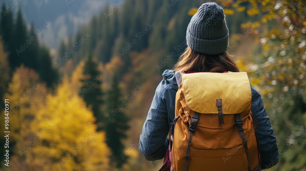 Adventurous Hike Through Vibrant Autumn Landscape Adventurous Hike Through Vibrant Autumn Landscape