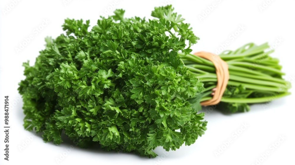 Bundle of parsley on the white background Bundle of parsley on the white background