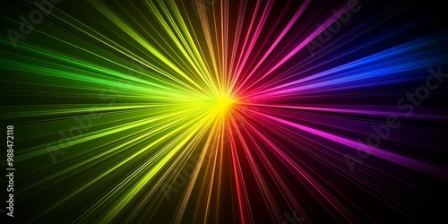 Abstract colorful rays radiating outward.