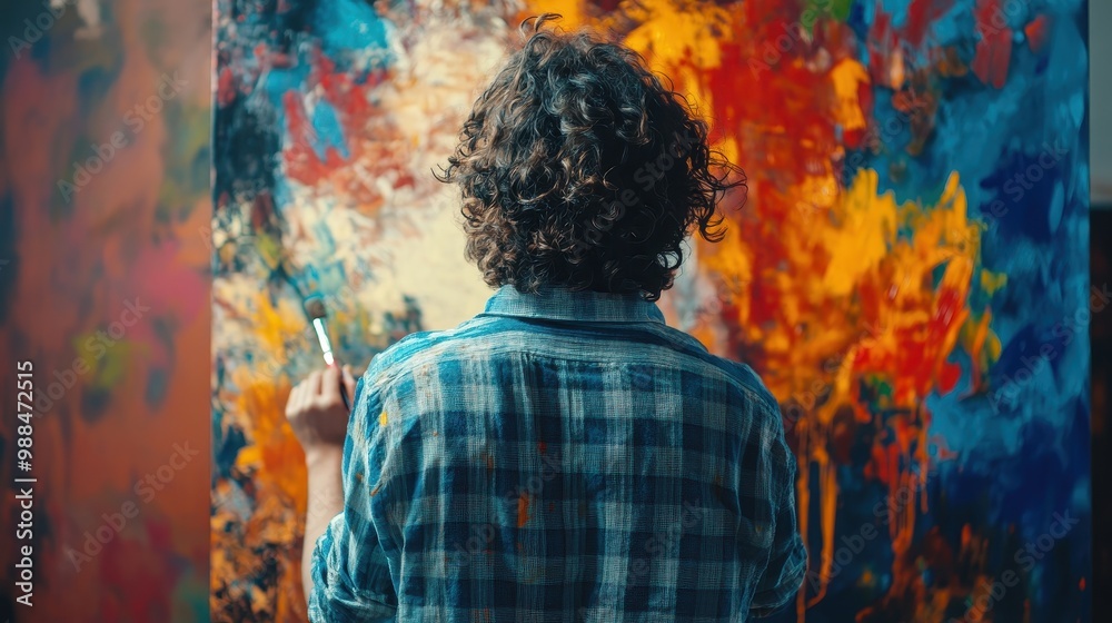 Obraz premium Vibrant Artistic Expression: A Journey Through Color and Emotion