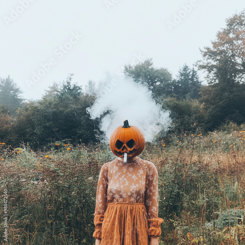 Hazy Harvest: The Pumpkin's Mellow Glow
