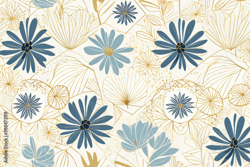 Wallpaper Mural seamless floral pattern Torontodigital.ca
