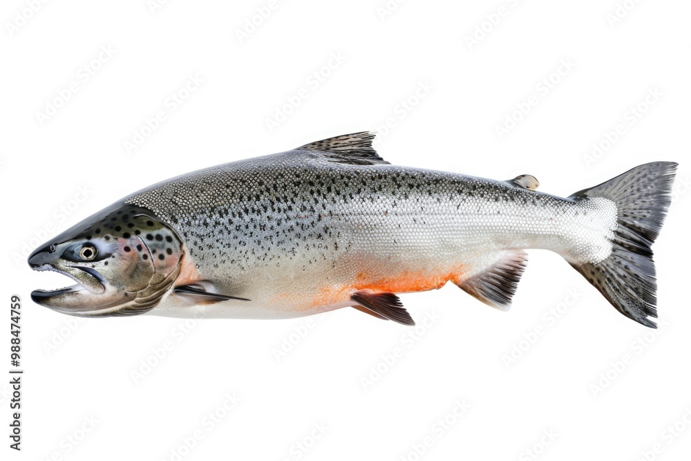 A fish surprises by standing upright with its mouth open, ready for unknown reasons A fish surprises by standing upright with its mouth open, ready for unknown reasons
