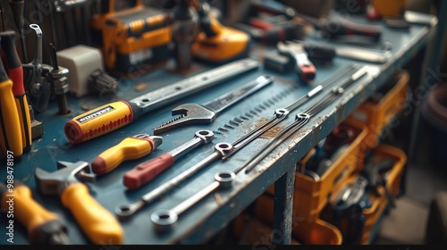 A construction tools. top view.