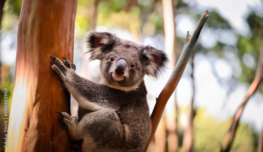 Fototapeta premium Wild Koala in the eucalyptus forests