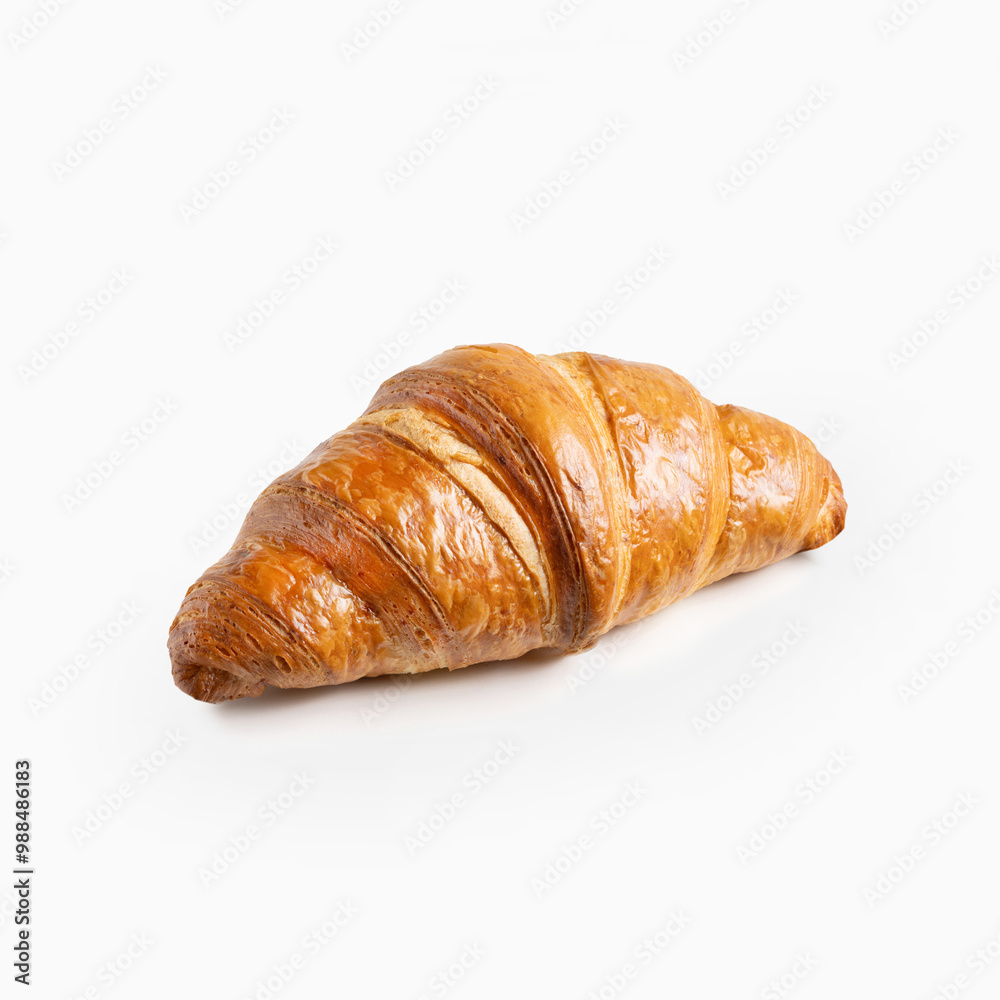 Baked Croissants, Close-Up Macro, Breakfast Food for Oven, Ready to Eat, Traditional French Bakery Cuisine, Sweet Bun with Butter Baked Croissants, Close-Up Macro, Breakfast Food for Oven, Ready to Eat, Traditional French Bakery Cuisine, Sweet Bun with Butter