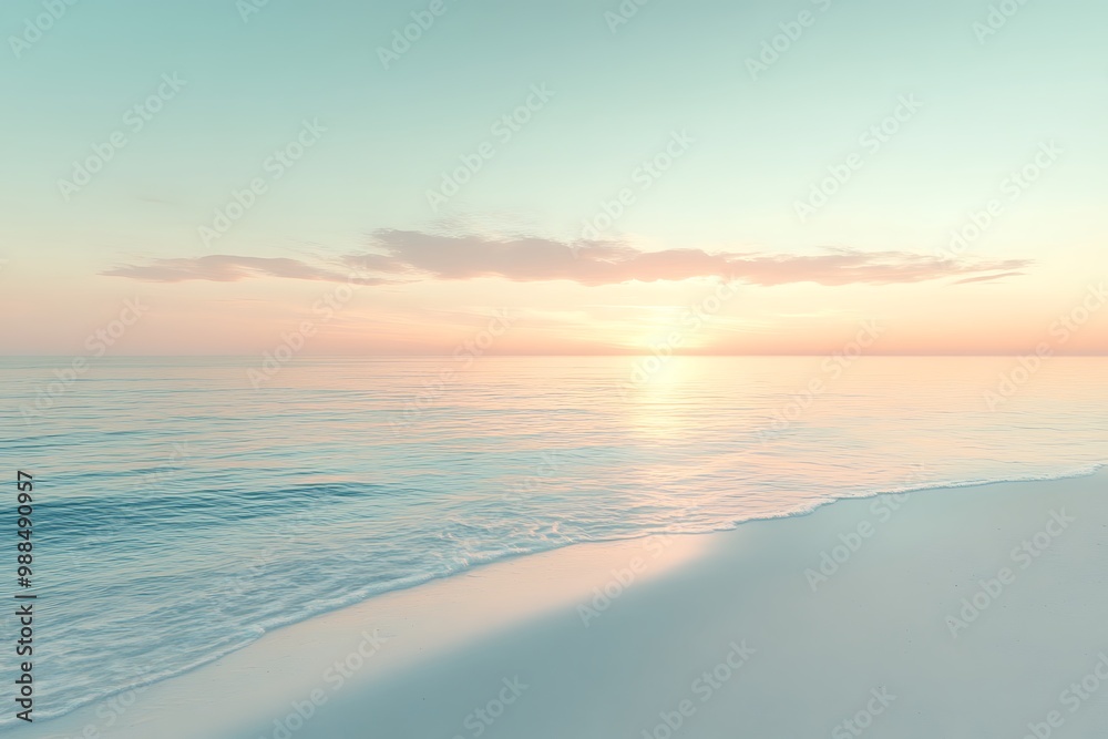A breathtaking sunrise over a tranquil ocean A breathtaking sunrise over a tranquil ocean