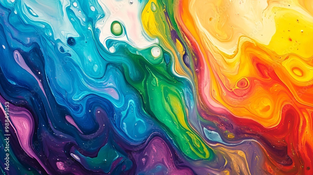Vibrant abstract waves and swirls in rainbow colors Vibrant abstract waves and swirls in rainbow colors