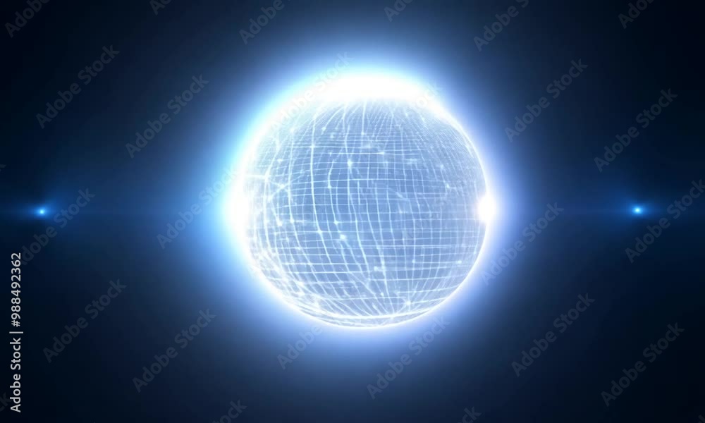 3d animation of the motion graph of a glowing white ball of light. 3d animation of the motion graph of a glowing white ball of light.