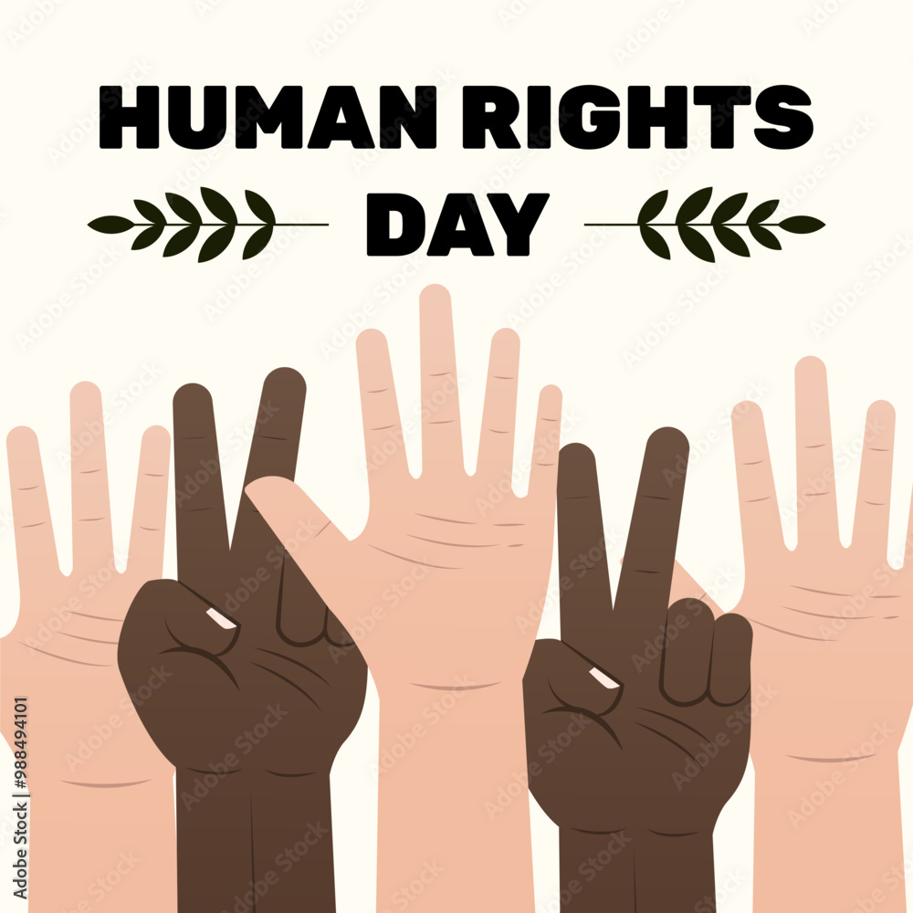 gradient human rights day design with hands illustration gradient human rights day design with hands illustration