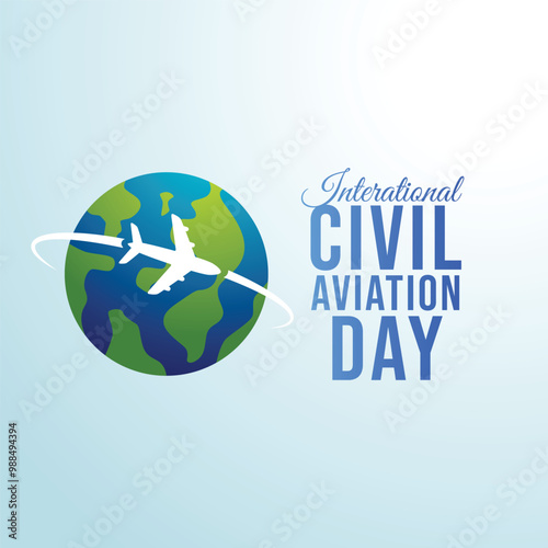 vector graphic of International Civil Aviation Day ideal for International Civil Aviation Day celebration.