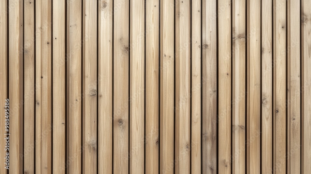 Naklejka premium Close-up of a vertical wooden wall with natural wood grain patterns