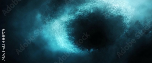 The background is abstract with teal blue green black color gradient grainsy texture dark technology web banner design. photo