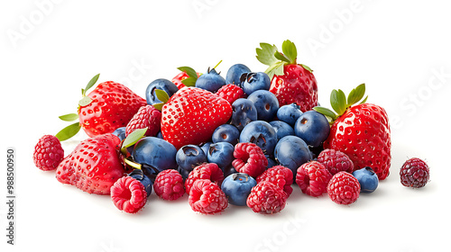 raspberries and blueberries