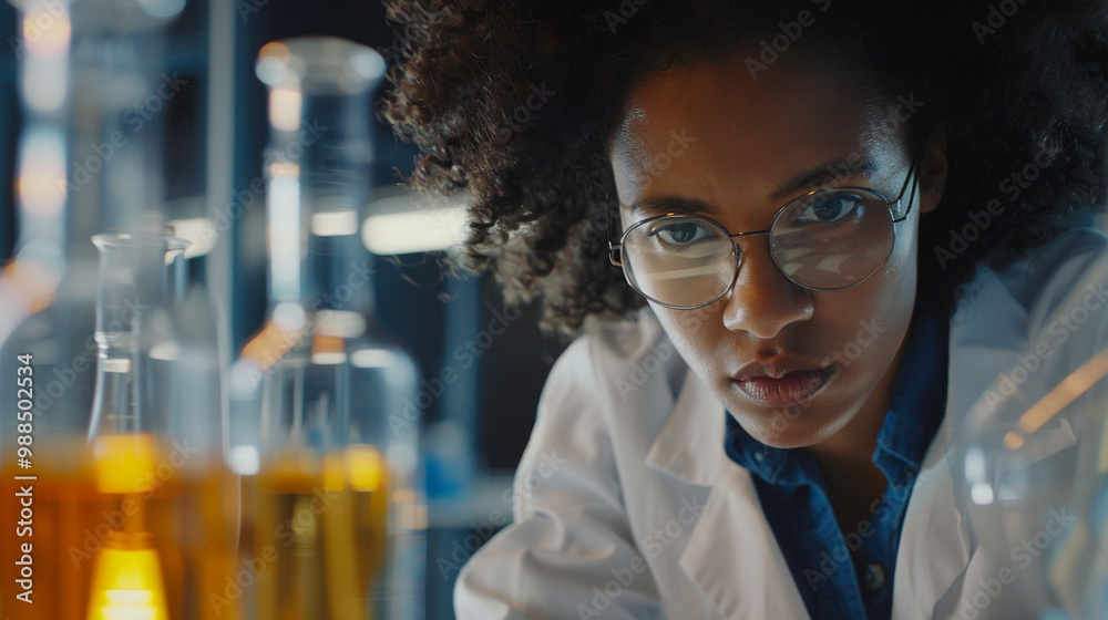 A person in a lab coat looking at test results with curiosity and determination, attributes of a researcher in pursuit of discovery. A person in a lab coat looking at test results with curiosity and determination, attributes of a researcher in pursuit of discovery.