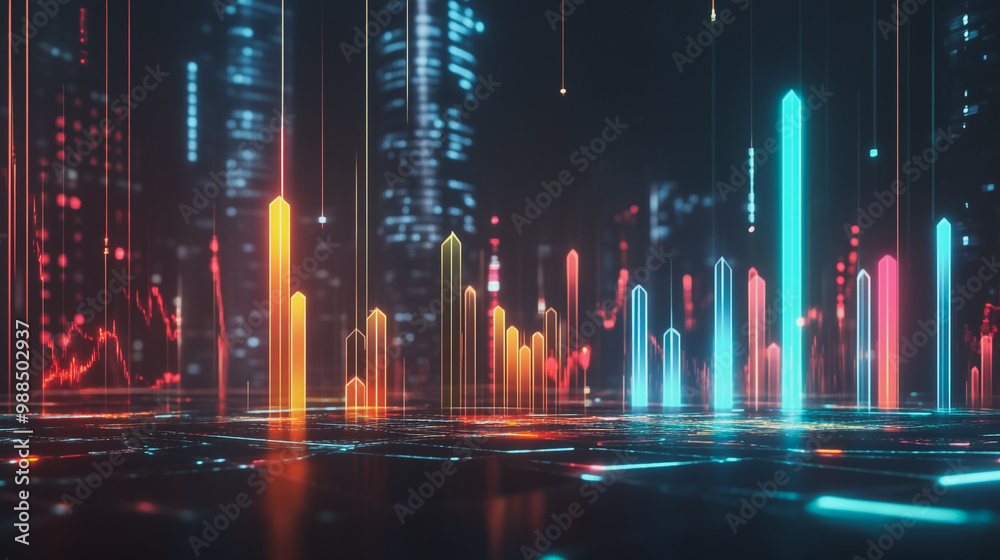 Abstract business black background with Colorful charts and graphs with statistics to innovative analyze business potential and forecast future development of companies growth. Abstract business black background with Colorful charts and graphs with statistics to innovative analyze business potential and forecast future development of companies growth.
