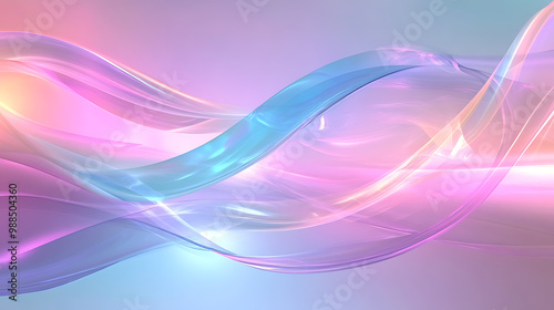Wallpaper Mural Ethereal abstract waves of light in pastel colors Torontodigital.ca
