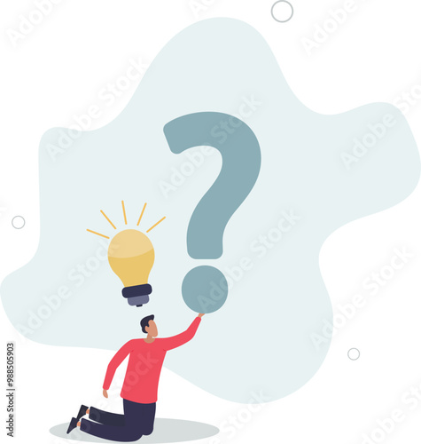 Question and answer, q and a or solution to solve problem, FAQ frequently asked question, help or creative thinking idea concept.flat design with people.