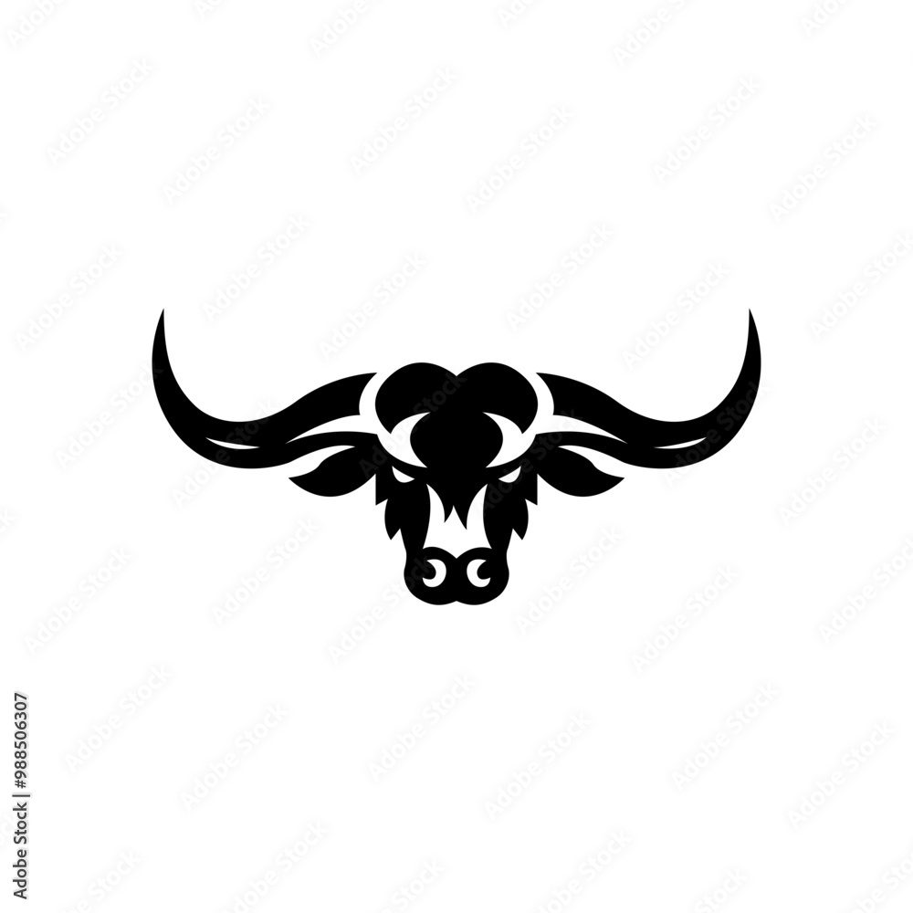 Fototapeta premium Longhorn simple flat logo design vector 