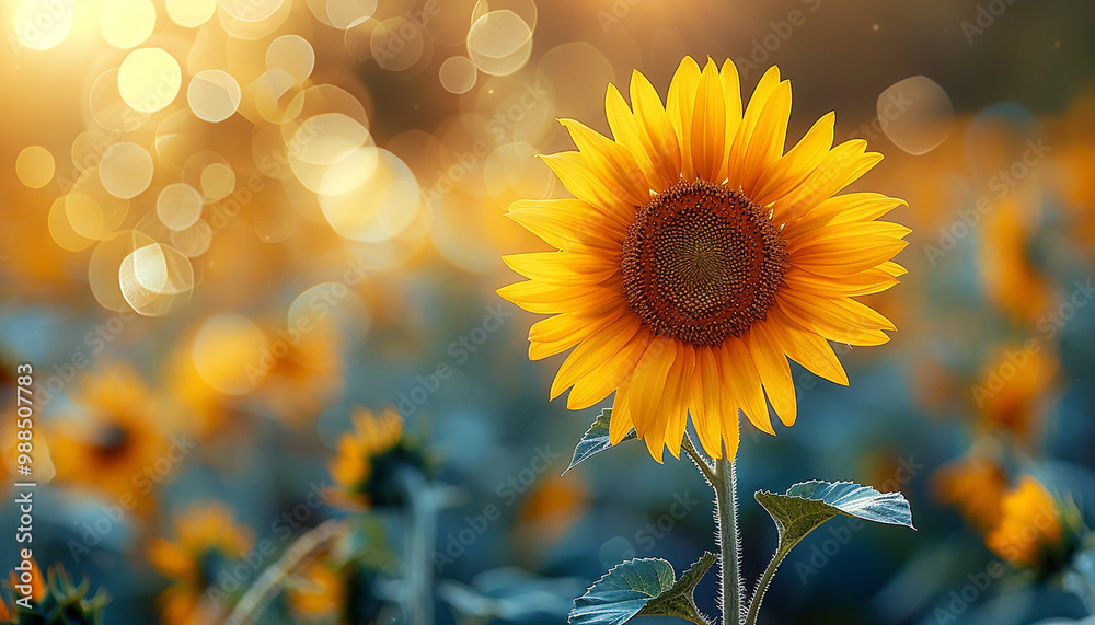 Obraz premium Sunflower with nature background generated.AI