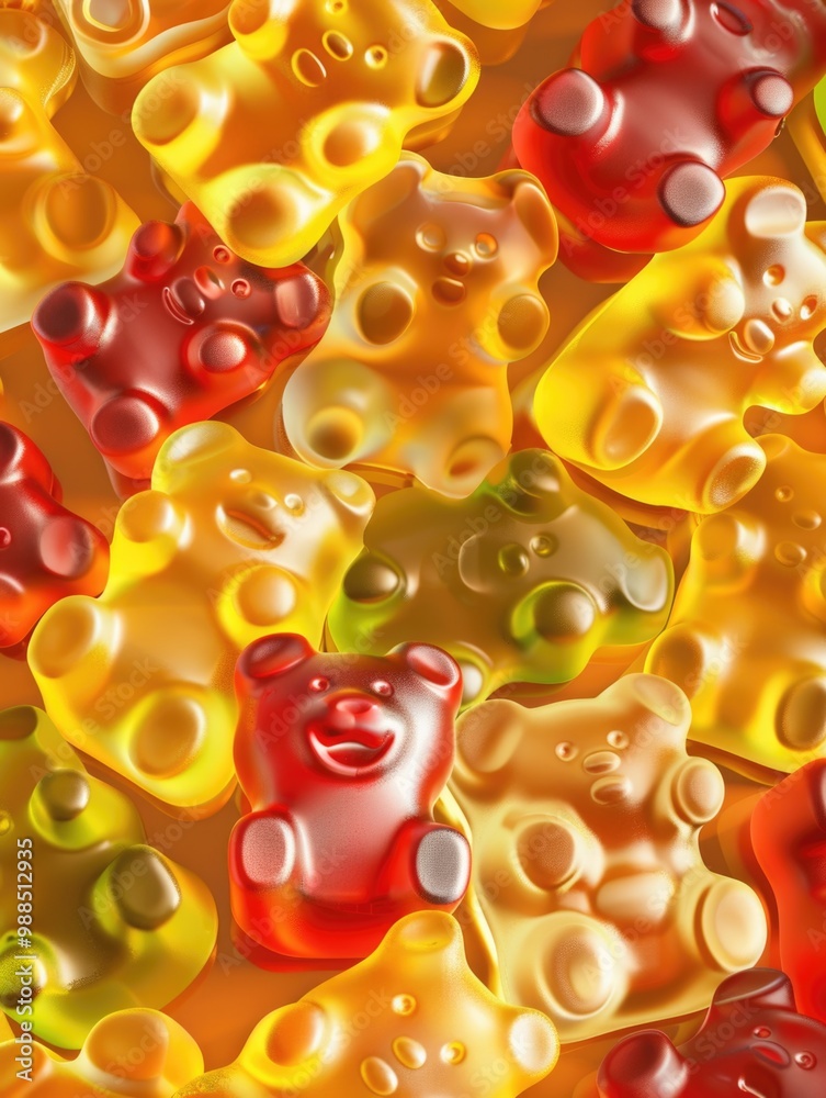 Colorful gummy bears on a light background. Colorful gummy bears on a light background.