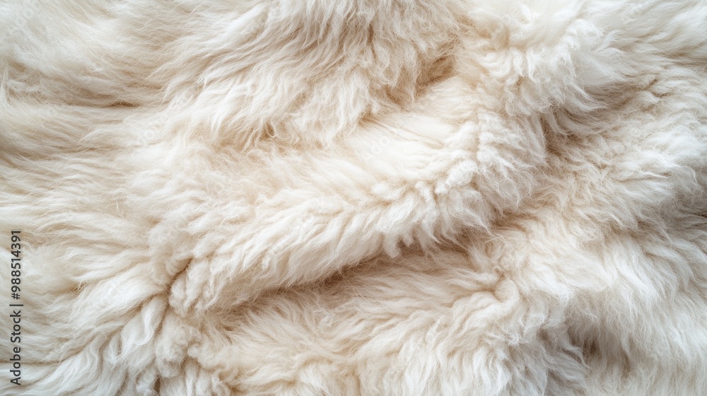 Close-up of Creamy White Fur Texture Close-up of Creamy White Fur Texture