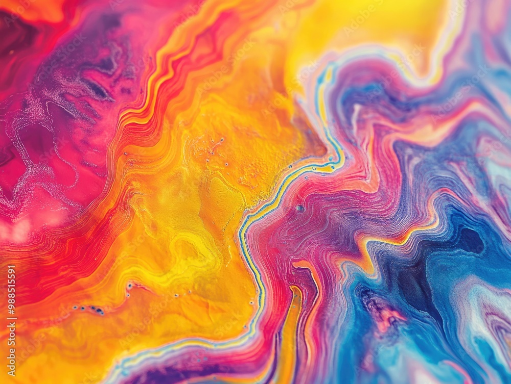 A stylized abstract colorful painting on canvas, with a vibrant mix of bright colors in an expressionist style. A stylized abstract colorful painting on canvas, with a vibrant mix of bright colors in an expressionist style.