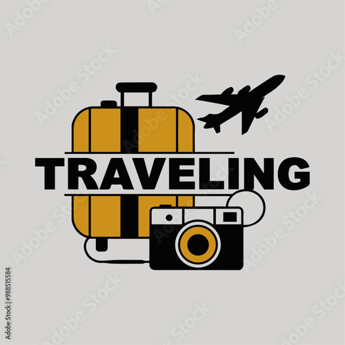 Traveling Banner Airplane For Adventure and Innovation Marketing Brochure Flyer Background Logo Presentation Typography Text Template