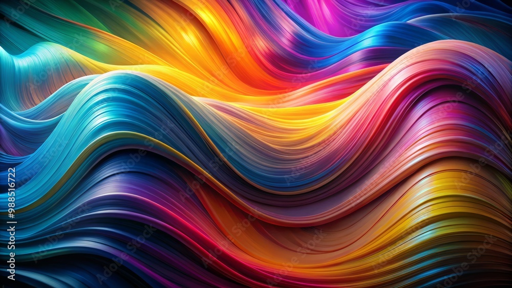 Slinky, amoeba-like shapes unfurl in a dazzling display of color and light, as if a cloud had taken Slinky, amoeba-like shapes unfurl in a dazzling display of color and light, as if a cloud had taken