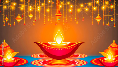 Diwali celebration of lights and culture on beautiful  background