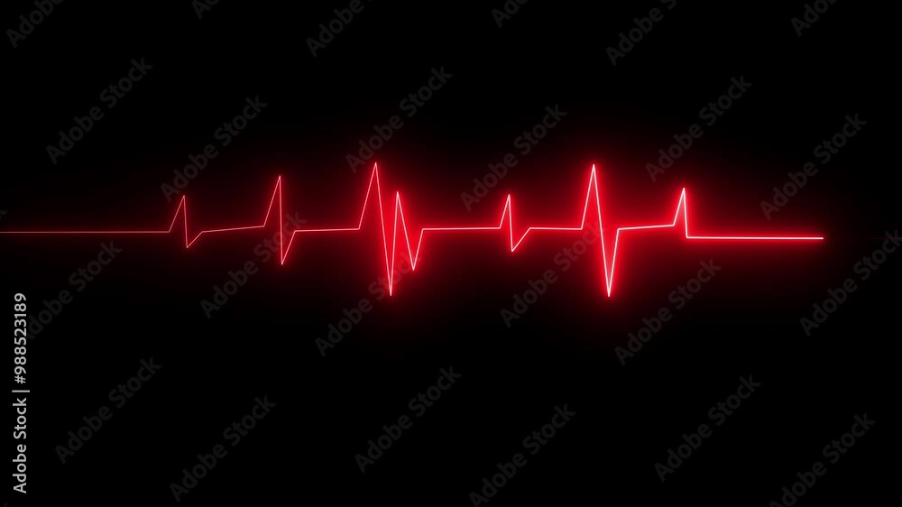 Electrocardiogram with a heart rate monitor that has a stunning glowing design on a black background. Electrocardiogram with a heart rate monitor that has a stunning glowing design on a black background.