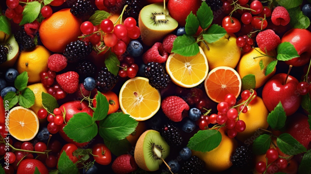 background of fruits and berries background of fruits and berries