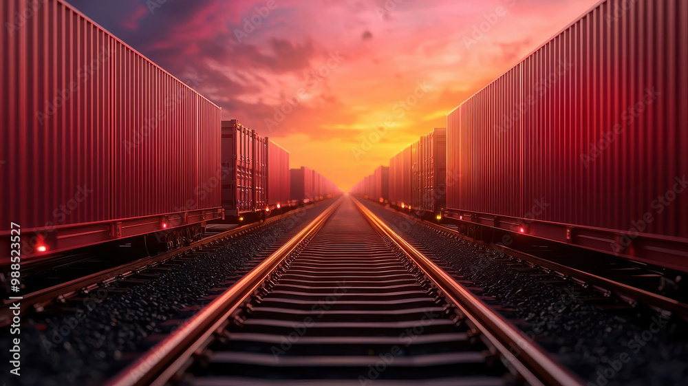 Fototapeta premium Augmented reality cargo handling, secure digital interface, advanced logistics technology, neonlit setting