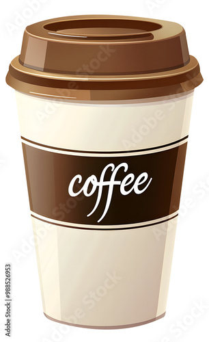 a realistic take-out coffee container