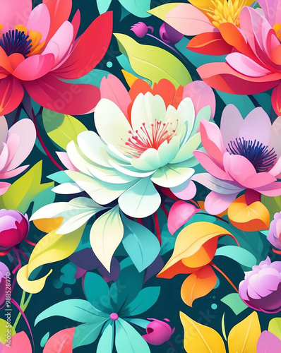 Elegant floral arrangements for bridal showers seamless design pattern wallpaper