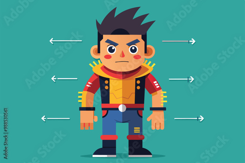 A customizable character illustration with exaggerated proportions and vibrant colors, designed for artistic projects and creative endeavors.