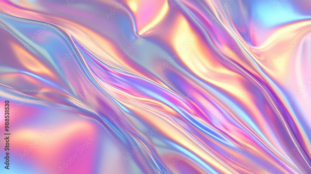 Abstract Holographic Background with Curved Iridescent Lines Abstract Holographic Background with Curved Iridescent Lines