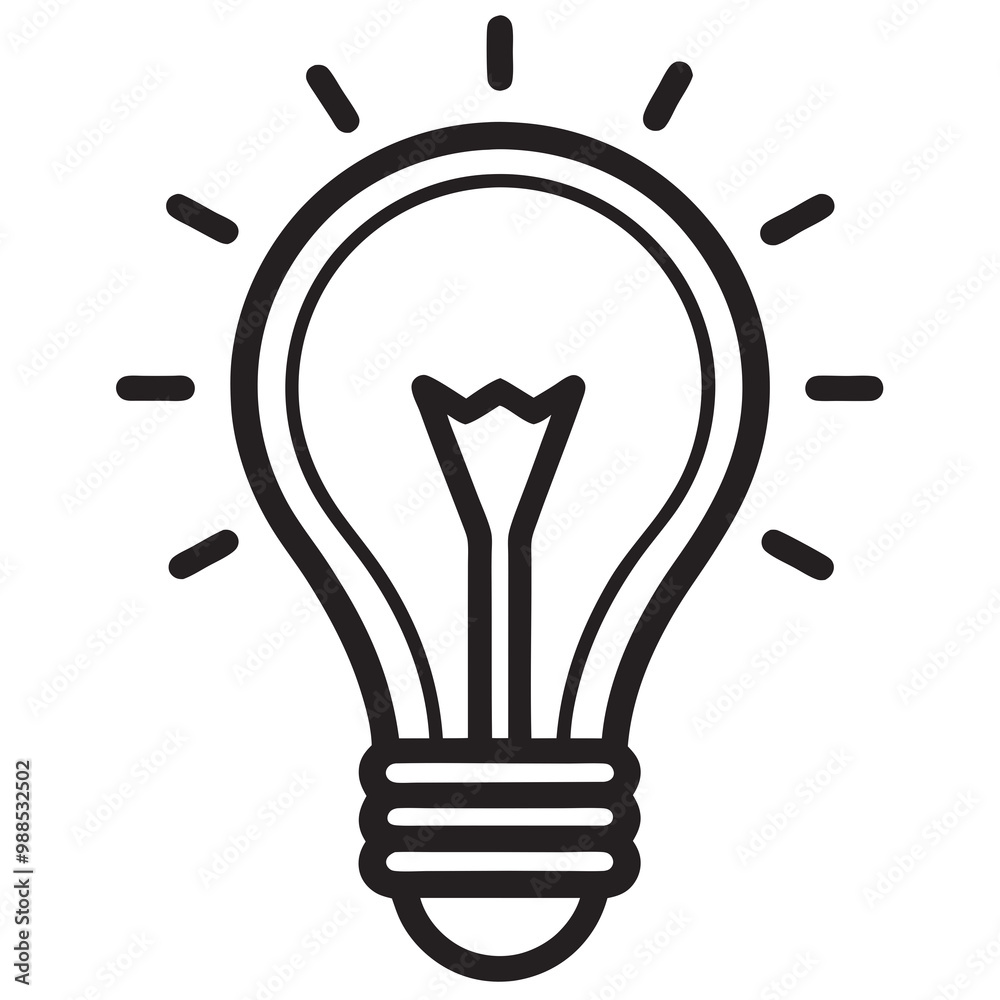 Light bulb silhouettes line art vector sign illustration Light bulb silhouettes line art vector sign illustration