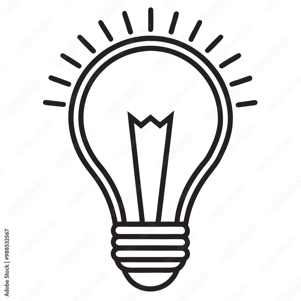 Light bulb silhouettes line art vector sign illustration Light bulb silhouettes line art vector sign illustration