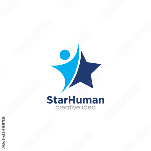 Creative Star People Logo Design Template
