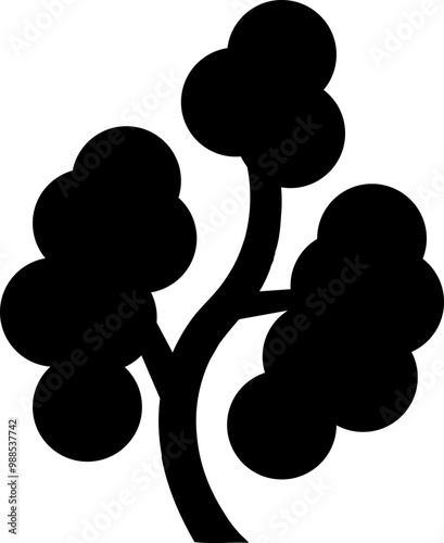 Tree icon, simple silhouettes. Flat trees set, pines, spruces, conifers and deciduous trees. Forest green tree nature plant isolated vector illustration