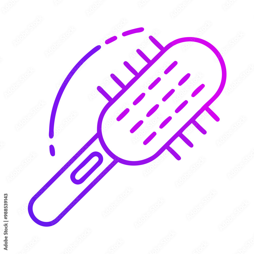 A purple and white hairbrush with a white handle. The brush is designed to help detangle and style hair. It has a comfortable grip and is made with high-quality materials A purple and white hairbrush with a white handle. The brush is designed to help detangle and style hair. It has a comfortable grip and is made with high-quality materials