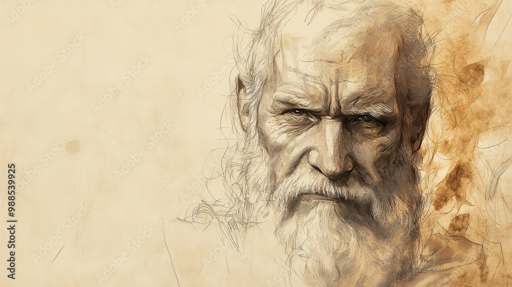 Bildad’s Speech on Destruction in the Bible - Biblical Illustration of Bildad Describing the Fate of the Wicked, Beige Background Bildad’s Speech on Destruction in the Bible - Biblical Illustration of Bildad Describing the Fate of the Wicked, Beige Background